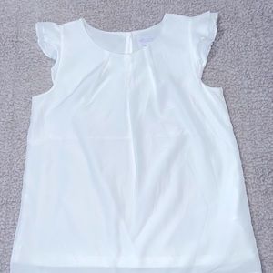NWT Girls White Blouse, 10/12 Large
